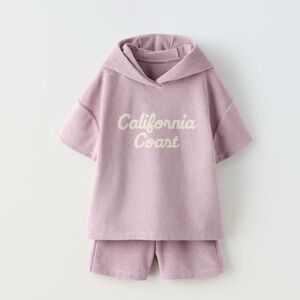Zara California Coast Purple Hooded Terry Set